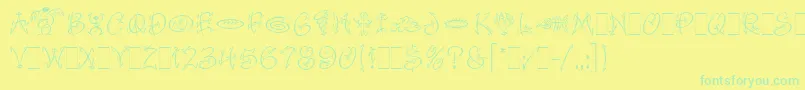 FaithfulFlyLetPlain.1.0 Font – Green Fonts on Yellow Background