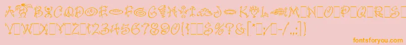 FaithfulFlyLetPlain.1.0 Font – Orange Fonts on Pink Background