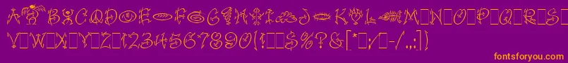 FaithfulFlyLetPlain.1.0-Schriftart – Orangefarbene Schriften auf violettem Hintergrund