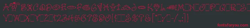 Шрифт FaithfulFlyLetPlain.1.0 – красные шрифты на чёрном фоне