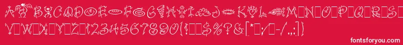 フォントFaithfulFlyLetPlain.1.0 – 赤い背景に白い文字