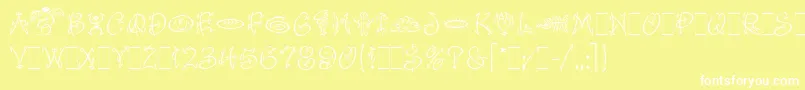 フォントFaithfulFlyLetPlain.1.0 – 黄色い背景に白い文字