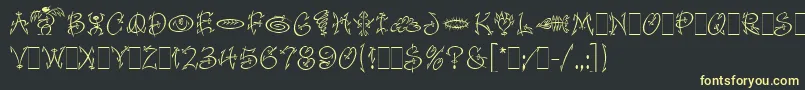 FaithfulFlyLetPlain.1.0 Font – Yellow Fonts on Black Background