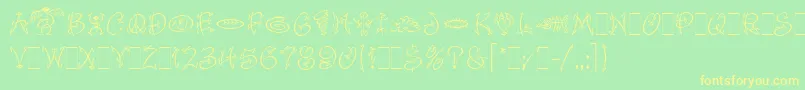 FaithfulFlyLetPlain.1.0 Font – Yellow Fonts on Green Background
