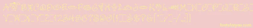FaithfulFlyLetPlain.1.0 Font – Yellow Fonts on Pink Background