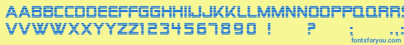 fuente SfAlienEncounters – Fuentes Azules Sobre Fondo Amarillo