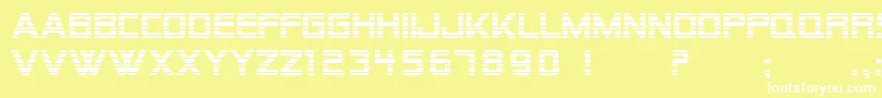 SfAlienEncounters Font – White Fonts on Yellow Background