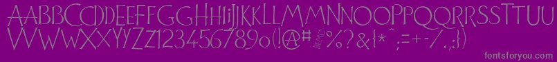 CuivrerieDemo-fontti – harmaat kirjasimet violetilla taustalla