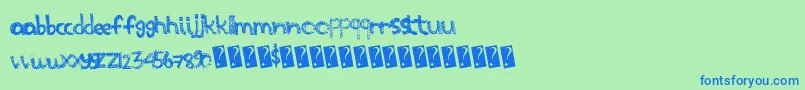 Scratchthis Font – Blue Fonts on Green Background