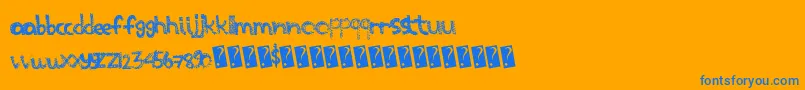 Scratchthis Font – Blue Fonts on Orange Background