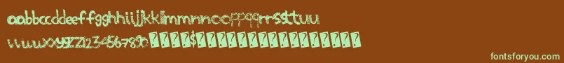 Scratchthis-fontti – vihreät fontit ruskealla taustalla
