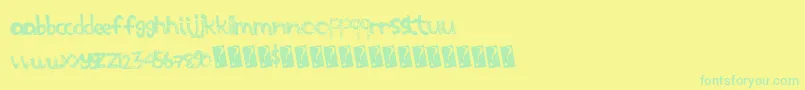 Scratchthis Font – Green Fonts on Yellow Background