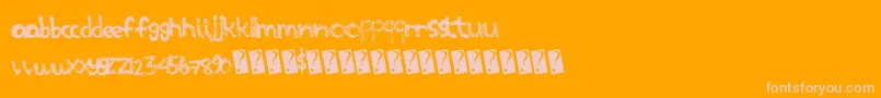 Scratchthis-Schriftart – Rosa Schriften auf orangefarbenem Hintergrund