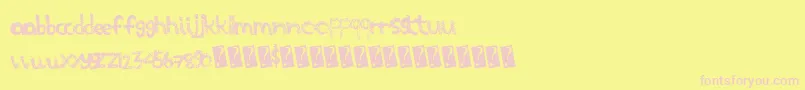 Fonte Scratchthis – fontes rosa em um fundo amarelo