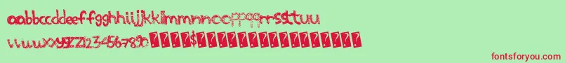 Scratchthis Font – Red Fonts on Green Background