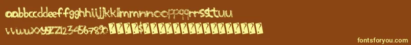 Scratchthis-fontti – keltaiset fontit ruskealla taustalla