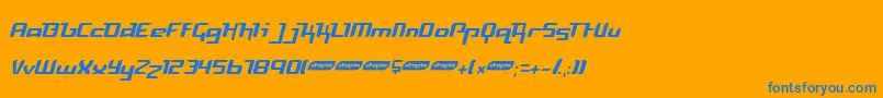 Freyl Font – Blue Fonts on Orange Background