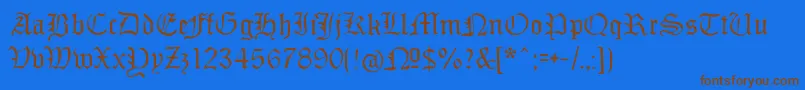 Monamourfrakturregular Font – Brown Fonts on Blue Background