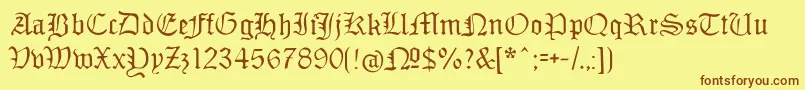 Monamourfrakturregular Font – Brown Fonts on Yellow Background
