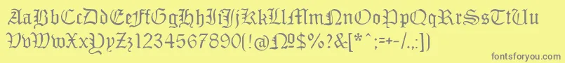 Monamourfrakturregular Font – Gray Fonts on Yellow Background