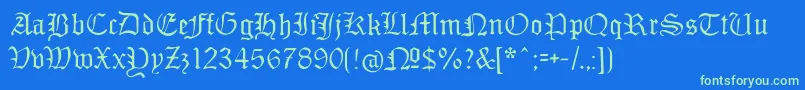 Подробнее о шрифте Monamourfrakturregular Шрифт Monamourfrakturregular – зелёные шрифты на синем фоне