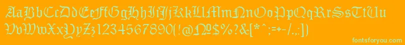 Monamourfrakturregular Font – Green Fonts on Orange Background