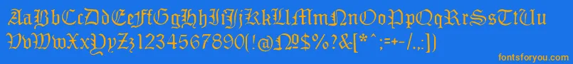 Monamourfrakturregular Font – Orange Fonts on Blue Background