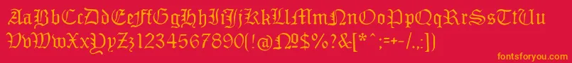Monamourfrakturregular Font – Orange Fonts on Red Background