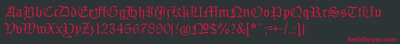 Monamourfrakturregular Font – Red Fonts on Black Background