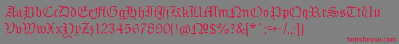 Monamourfrakturregular Font – Red Fonts on Gray Background