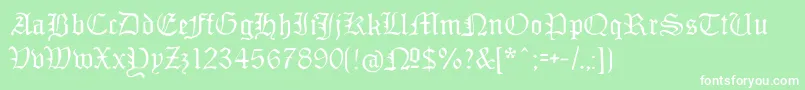Monamourfrakturregular Font – White Fonts on Green Background