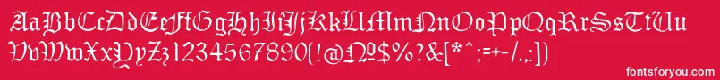 Monamourfrakturregular Font – White Fonts on Red Background