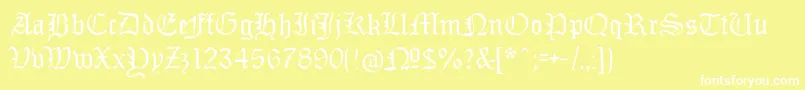 Monamourfrakturregular Font – White Fonts on Yellow Background