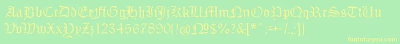 Monamourfrakturregular Font – Yellow Fonts on Green Background