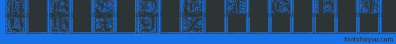 Camelot Font – Black Fonts on Blue Background