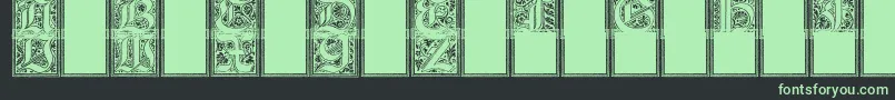 Camelot-fontti – vihreät fontit mustalla taustalla