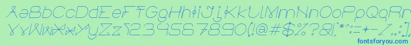 ElectricCityItalic Font – Blue Fonts on Green Background