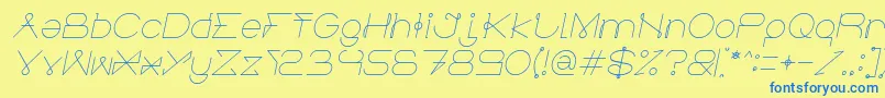 ElectricCityItalic Font – Blue Fonts on Yellow Background