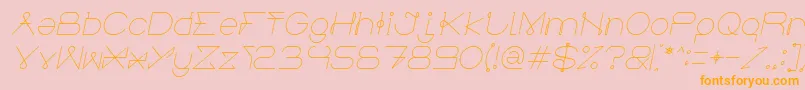 フォントElectricCityItalic – オレンジの文字がピンクの背景にあります。