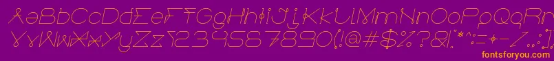 ElectricCityItalic Font – Orange Fonts on Purple Background