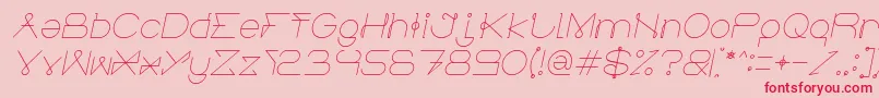 Fonte ElectricCityItalic – fontes vermelhas em um fundo rosa