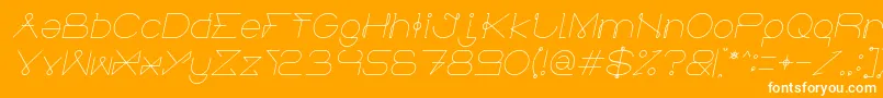 ElectricCityItalic-Schriftart – Weiße Schriften auf orangefarbenem Hintergrund