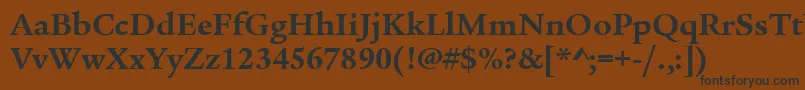 フォントLegacySerifItcTtBold – 黒い文字が茶色の背景にあります