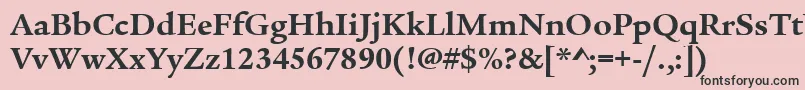 フォントLegacySerifItcTtBold – ピンクの背景に黒い文字