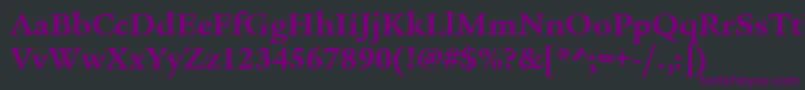 LegacySerifItcTtBold Font – Purple Fonts on Black Background