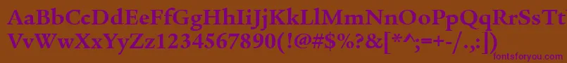 LegacySerifItcTtBold Font – Purple Fonts on Brown Background