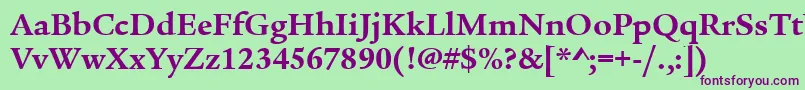 Lisätietoja LegacySerifItcTtBold-fontista LegacySerifItcTtBold-fontti – violetit fontit vihreällä taustalla