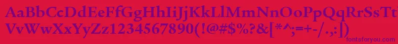 LegacySerifItcTtBold Font – Purple Fonts on Red Background