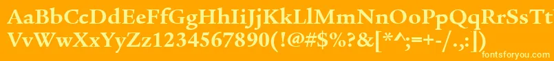 フォントLegacySerifItcTtBold – オレンジの背景に黄色の文字