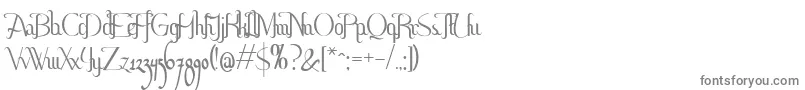 フォントHitalicaVertical – 白い背景に灰色の文字